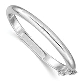 Sterling Silver RH-plated Polished 5mm w/ Safety Hinged Children's Bangle